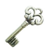 Pendant. Fashion Zinc Alloy Jewelry Findings. Lead-free. Key 23x10mm. Sold by Bag