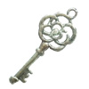 Pendant. Fashion Zinc Alloy Jewelry Findings. Lead-free. Key 29x11mm. Sold by Bag
