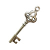 Pendant. Fashion Zinc Alloy Jewelry Findings. Lead-free. Key 36x11mm. Sold by Bag
