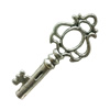 Pendant. Fashion Zinc Alloy Jewelry Findings. Lead-free. Key 47x18mm. Sold by Bag

