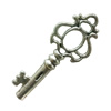 Pendant. Fashion Zinc Alloy Jewelry Findings. Lead-free. Key 47x18mm. Sold by Bag