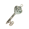 Pendant. Fashion Zinc Alloy Jewelry Findings. Lead-free. Key 68x23mm. Sold by Bag