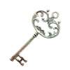 Pendant. Fashion Zinc Alloy Jewelry Findings. Lead-free. Key 72x33mm. Sold by Bag
