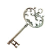 Pendant. Fashion Zinc Alloy Jewelry Findings. Lead-free. Key 72x33mm. Sold by Bag