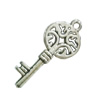 Pendant. Fashion Zinc Alloy Jewelry Findings. Lead-free. Key 30x13mm. Sold by Bag
