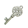 Pendant. Fashion Zinc Alloy Jewelry Findings. Lead-free. Key 30x13mm. Sold by Bag