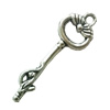 Pendant. Fashion Zinc Alloy Jewelry Findings. Lead-free. Key 39x13mm. Sold by Bag
