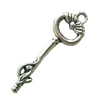 Pendant. Fashion Zinc Alloy Jewelry Findings. Lead-free. Key 39x13mm. Sold by Bag