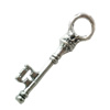 Pendant. Fashion Zinc Alloy Jewelry Findings. Lead-free. Key 37x12mm. Sold by Bag