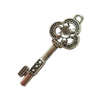 Pendant. Fashion Zinc Alloy Jewelry Findings. Lead-free. Key 45x16mm. Sold by Bag
