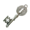 Pendant. Fashion Zinc Alloy Jewelry Findings. Lead-free. Key 56x20mm. Sold by Bag
