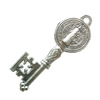 Pendant. Fashion Zinc Alloy Jewelry Findings. Lead-free. Key 56x20mm. Sold by Bag