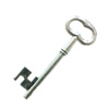 Pendant. Fashion Zinc Alloy Jewelry Findings. Lead-free. Key 60x21mm. Sold by Bag
