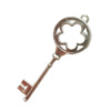 Pendant. Fashion Zinc Alloy Jewelry Findings. Lead-free. Key 69x29mm. Sold by Bag