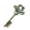 Pendant. Fashion Zinc Alloy Jewelry Findings. Lead-free. Key 28x14mm. Sold by Bag
