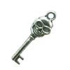 Pendant. Fashion Zinc Alloy Jewelry Findings. Lead-free. Key 32x10mm. Sold by Bag
