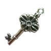 Pendant. Fashion Zinc Alloy Jewelry Findings. Lead-free. Key 30x14mm. Sold by Bag