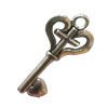 Pendant. Fashion Zinc Alloy Jewelry Findings. Lead-free. Key 32x16mm. Sold by Bag
