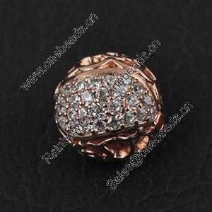 Copper Zircon Beads, Fashion jewelry findings, A Grade Round 12mm, Sold by PC