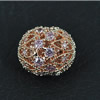 Copper Zircon Beads, Fashion jewelry findings, A Grade oval 12x14mm, Sold by PC
