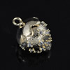 Copper Zircon Pendant, Fashion jewelry findings, A Grade fruit 10mm, Sold by PC
