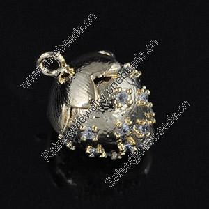 Copper Zircon Pendant, Fashion jewelry findings, A Grade fruit 10mm, Sold by PC