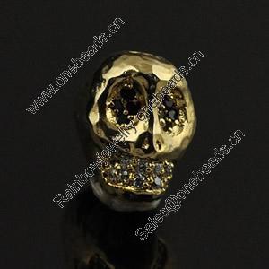 Copper Zircon Beads, Fashion jewelry findings, A Grade skeleton 9.5x11mm, Sold by PC