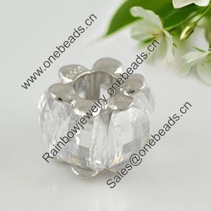 Copper Zircon Beads, Fashion jewelry findings, A Grade Flower 9x12mm, Hole 5.0mm, Sold by PC