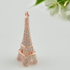 Copper Zircon Pendant, Fashion jewelry findings, A Grade tower 22.7x6mm, Sold by PC
