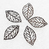 Iron Pendant. Fashion Jewelry Findings. Lead-free. Leaf 10x20mm Sold by Bag