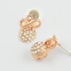 Fashion Copper earrings Jewelry, with Crystal, Head Size:11x9mm, Sold by bag
