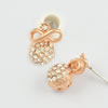 Fashion Copper earrings Jewelry, with Crystal, Head Size:11x9mm, Sold by bag