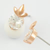 Fashion Copper earrings Jewelry, with Crystal, Head Size:8x13mm, Sold by bag
