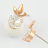 Fashion Copper earrings Jewelry, with Crystal, Head Size:8x13mm, Sold by bag