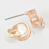 Fashion Copper earrings Jewelry, with Crystal, Head Size:10x5x6x7mm, Sold by bag