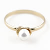 Fashion Copper Finger Ring With Pearl Jewelry, 17#,18#,19#,20#,21#, Sold by Bag
