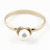 Fashion Copper Finger Ring With Pearl Jewelry, 17#,18#,19#,20#,21#, Sold by Bag