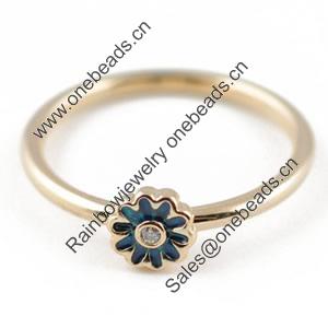 Fashion Enamel Copper Finger Ring Jewelry, 17#,18#,19#,20#,21#, Sold by Bag