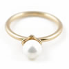 Fashion Copper Finger Ring With Pearl Jewelry, 17#,18#,19#,20#,21#, Sold by Bag