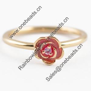 Fashion Enamel Copper Finger Ring Jewelry, 17#,18#,19#,20#,21#, Sold by Bag