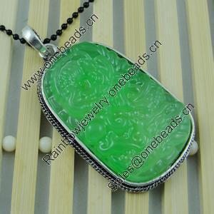 Pendant with Resin  Cabochons. Fashion Zinc Alloy Jewelry Findings. Lead-free. 57x34mm. Sold by PC