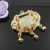 Pendant with Crystal Beads  Fashion Zinc Alloy Jewelry Findings. Lead-free. 53x47mm. Sold by PC
