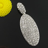 Pendant with Crystal Beads  Fashion Zinc Alloy Jewelry Findings. Lead-free. 74x27mm. Sold by PC