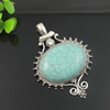 Pendant with Crystal Beads and Resin Cabochons. Fashion Zinc Alloy Jewelry Findings. Lead-free. 74x51mm. Sold by PC