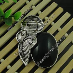 Pendant with Resin  Cabochons. Fashion Zinc Alloy Jewelry Findings. Lead-free. 65x45mm. Sold by PC