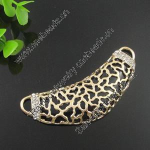Connector with Crystal Beads . Fashion Zinc Alloy Jewelry Findings. Lead-free. 82x28mm. Sold by PC