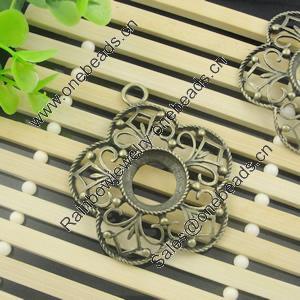 Pendant. Fashion Zinc Alloy Jewelry Findings. Lead-free. Flower 62.5x55mm. Sold by Bag 