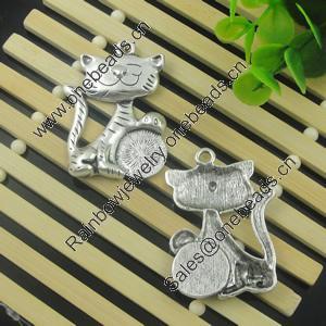 Pendant. Fashion Zinc Alloy Jewelry Findings. Lead-free. Animal 52.5x47.5mm，Inner dia：16mm Sold by Bag 