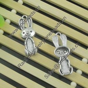 Pendant. Fashion Zinc Alloy Jewelry Findings. Lead-free. Animal 37x13mm, Inner dia：13x6mm. Sold by Bag 
