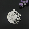 Pendant. Fashion Zinc Alloy Jewelry Findings. Lead-free. Moon Sun 26x28mm. Sold by Bag 
